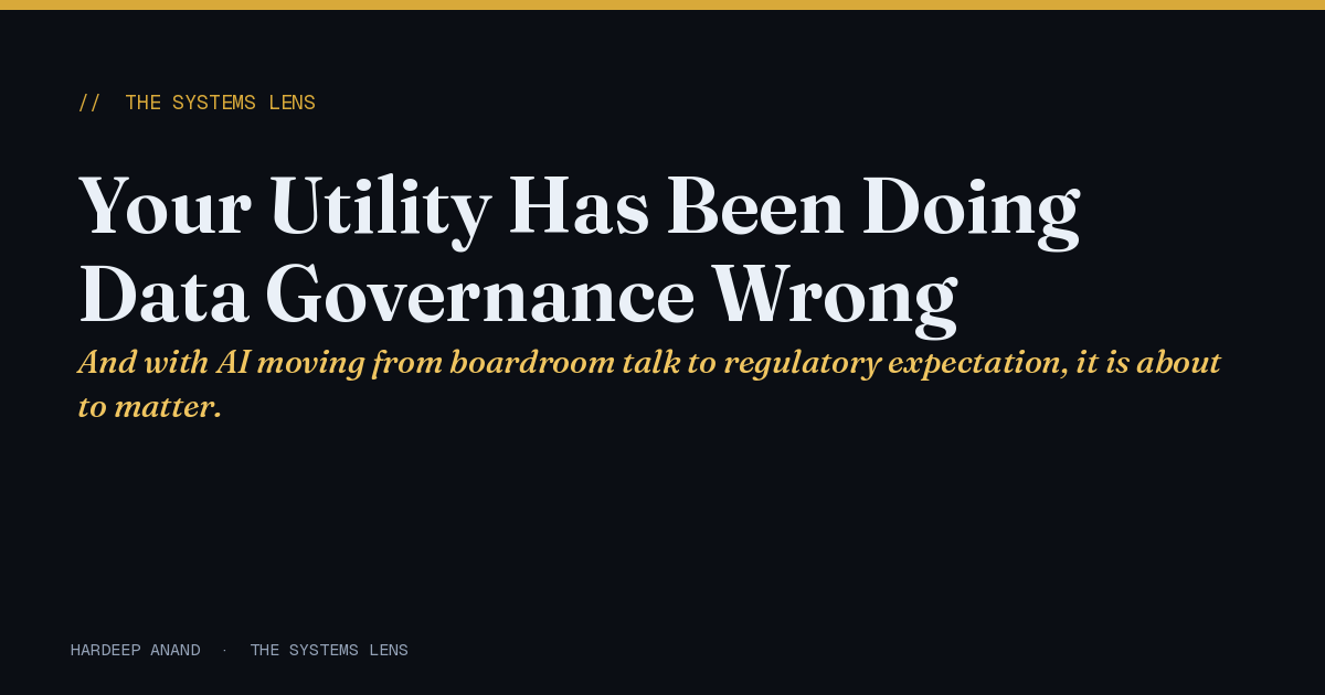 Your Utility Has Been Doing Data Governance Wrong